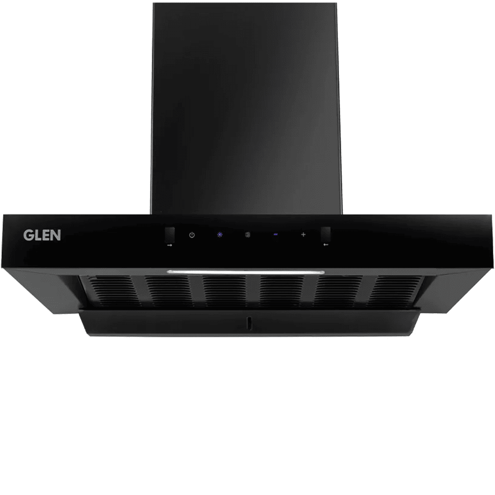 Glen 6052 SLIM BL, 60 cm 1200 m3/hr Auto Clean Curved Glass Kitchen Chimney (Black)