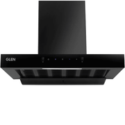 Glen 6052 SLIM BL, 60 cm 1200 m3/hr Auto Clean Curved Glass Kitchen Chimney (Black)