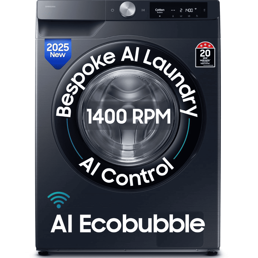 Samsung 12 Kg 5 Star Fully-Automatic Front Load Washing machine (WW12DG5B24AS,Black)