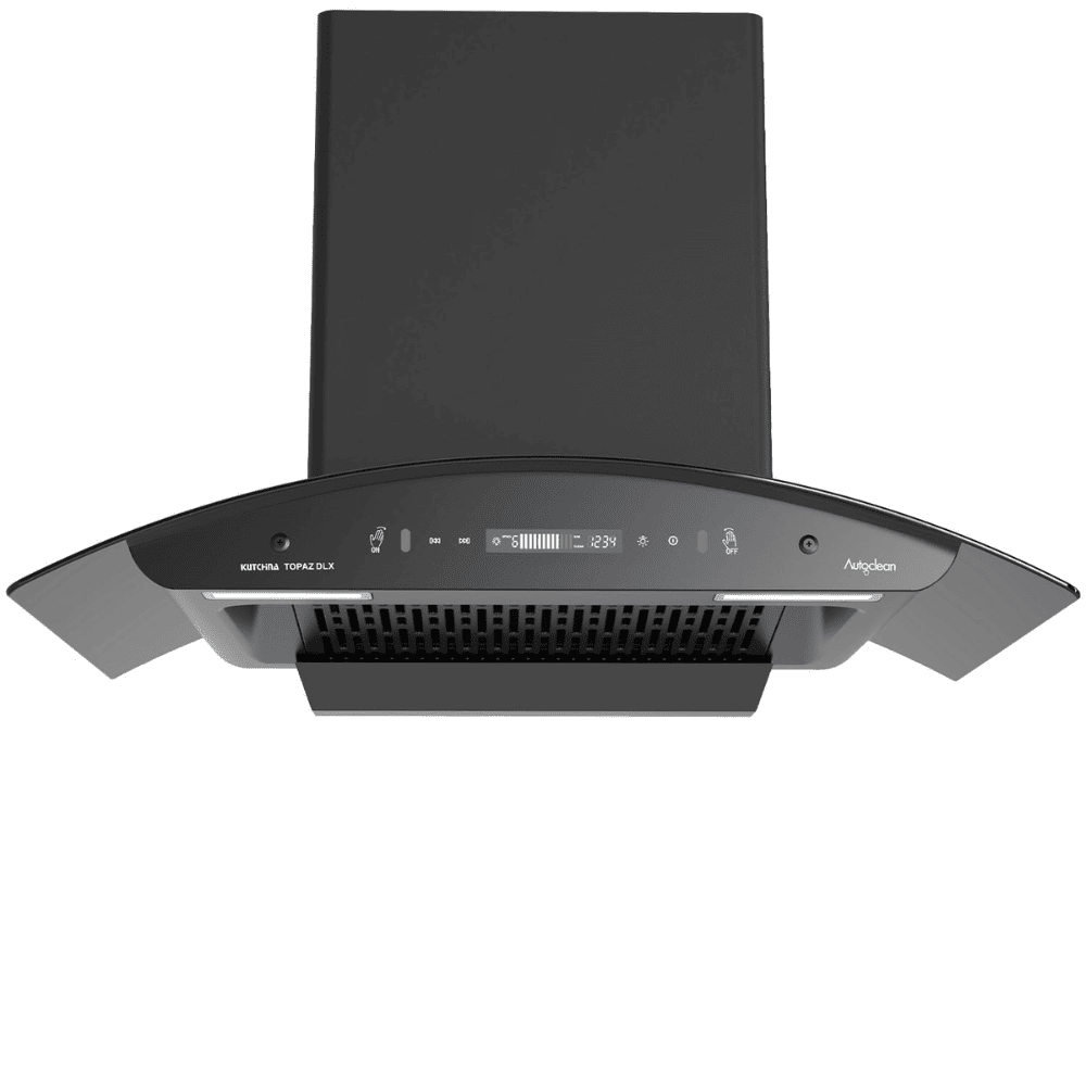 Sujata Topaz, 90 cm 1350 m3/hr Autoclean Kitchen Chimney with Filterless technology Touch Control + Wave Sensor (Black)