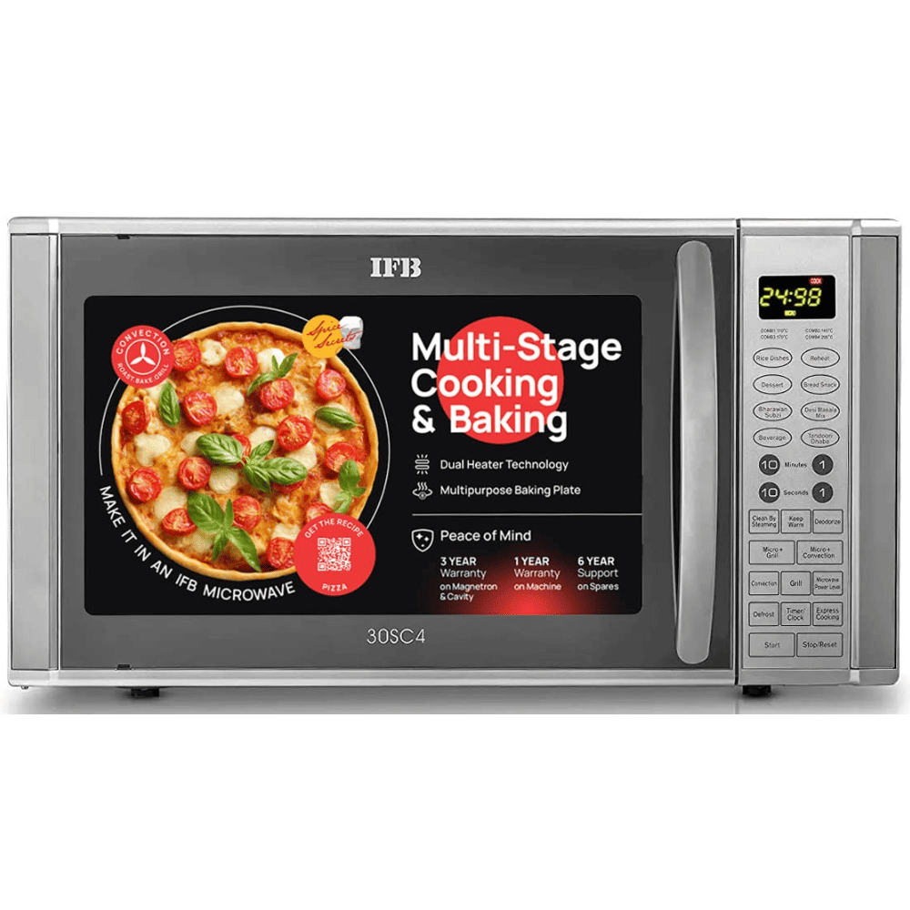 IFB 30 Ltrs Convection Microwave Oven Standard Floral Pattern (30SC4,Black)