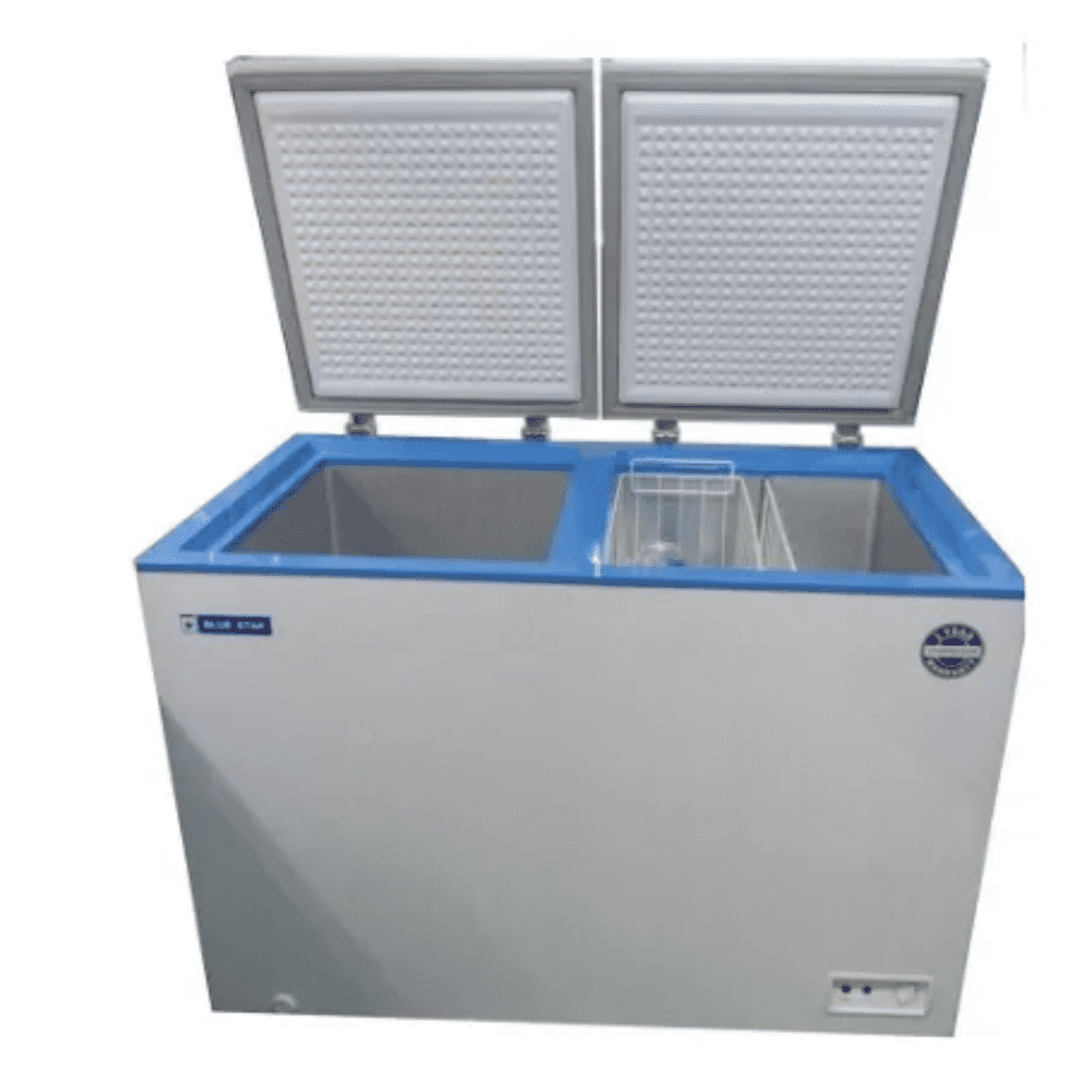 Blue Star CHFDD300D, 300 Ltrs Double Door Deep Freezer, White