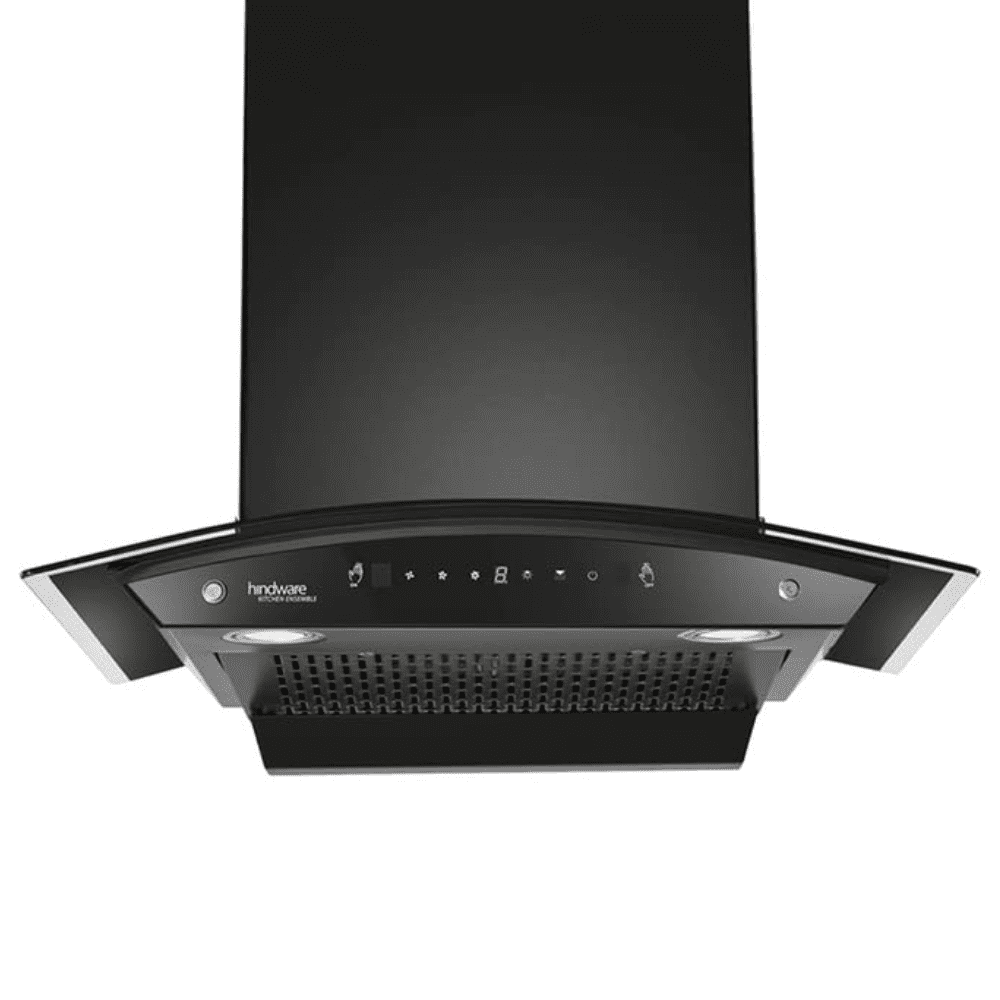 Hindware DIVINA, 60 cm 1200 m3/hr Auto-Clean Kitchen Chimney, Motion Sensor & Touch Control (Black)