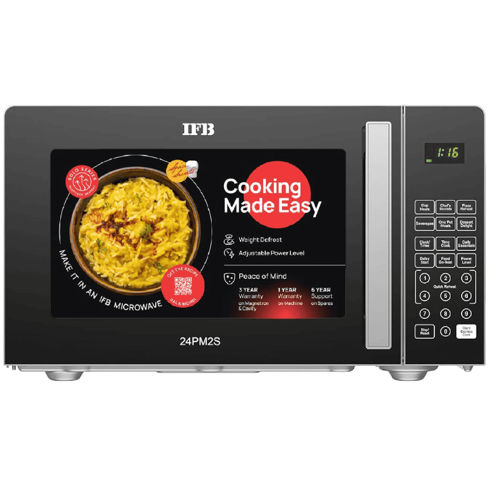 IFB 24 Ltrs Convection Microwave Oven with Stainless Steel Cavity (24PM2S,Black)