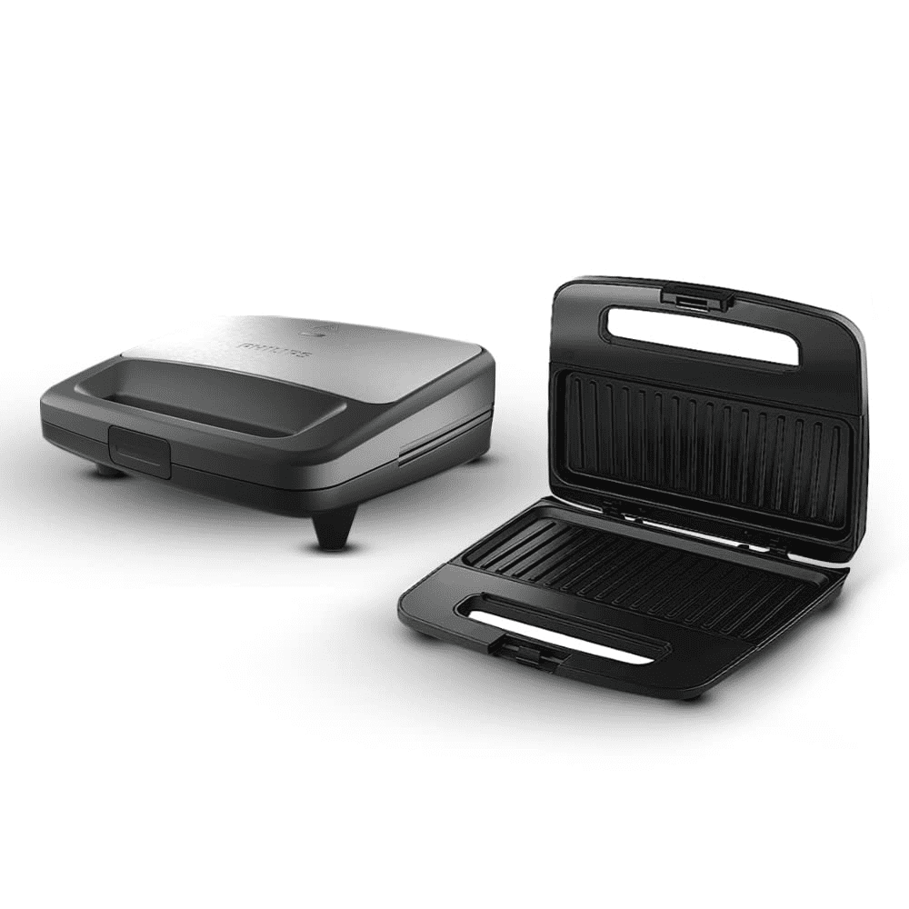 Philips HD2289/00, 700 Watts Grilled Sandwich Maker, Non-stick plates  (Black Metallic Finish)