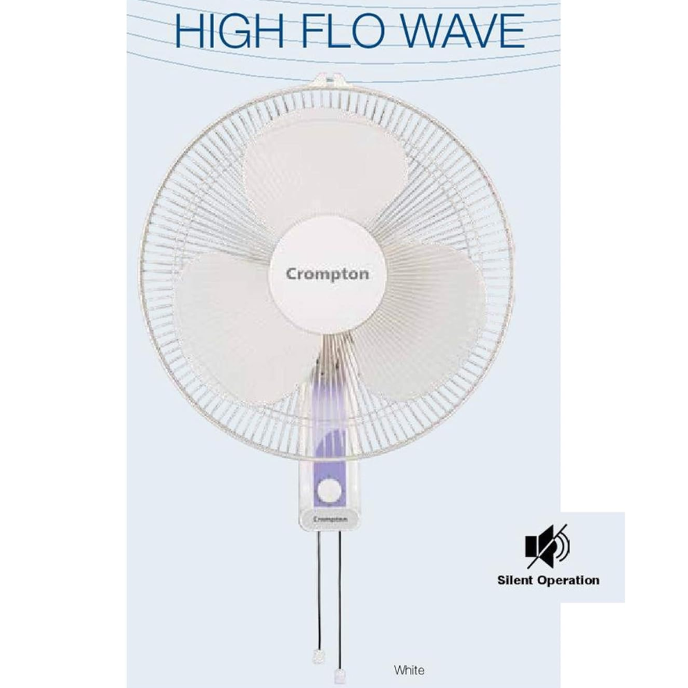 Crompton 400mm 3 Blade Wave Wall Mounted Fan (HI FLO)