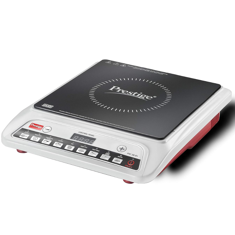 Prestige PIC 20 plus, 1600 Watts Anti Magnetic Induction Cooktop, White