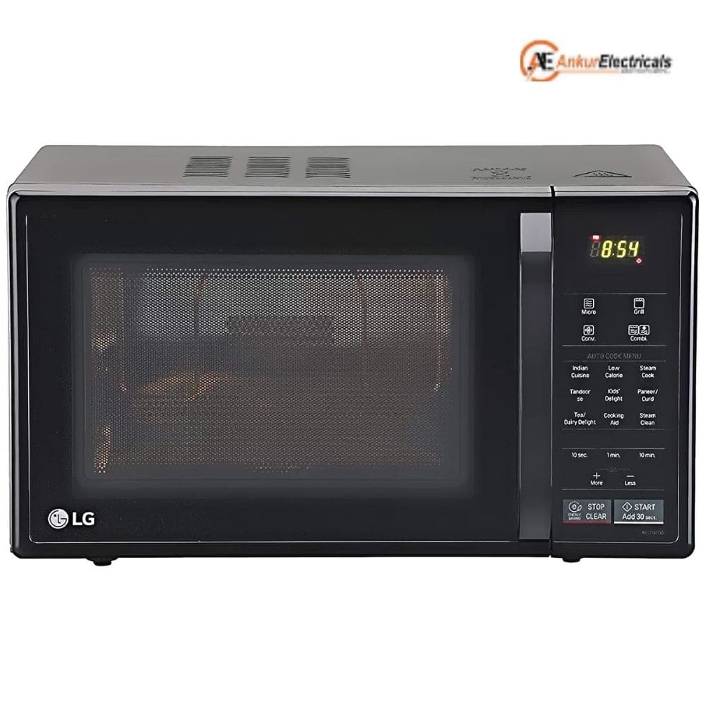 LG 21 Ltrs Glass Door Convection Microwave Oven (MC2146BG,Glossy Black)
