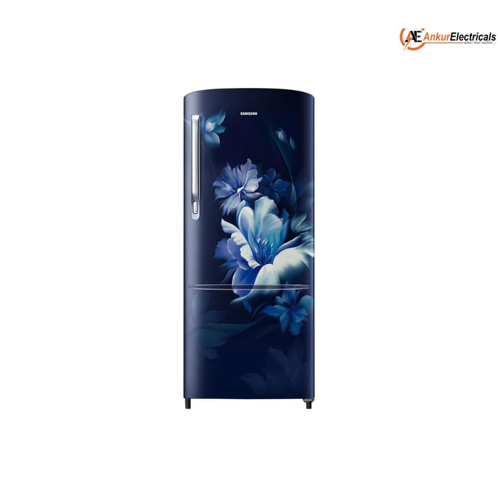 Samsung 183 Ltrs, 3 Star Digital Inverter, Direct Cool Single Door Refrigerator (RR20H2723UZN Midnight Blossom Blue)