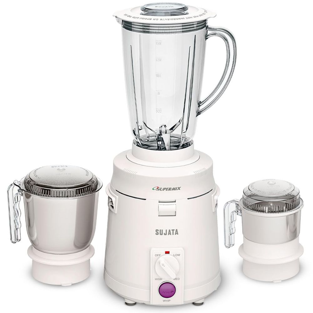 Sujata 900 Watts Stainless Steel, Mixer Grinder, 3 Versatile Jars ( MG SUPERMIX, Black)