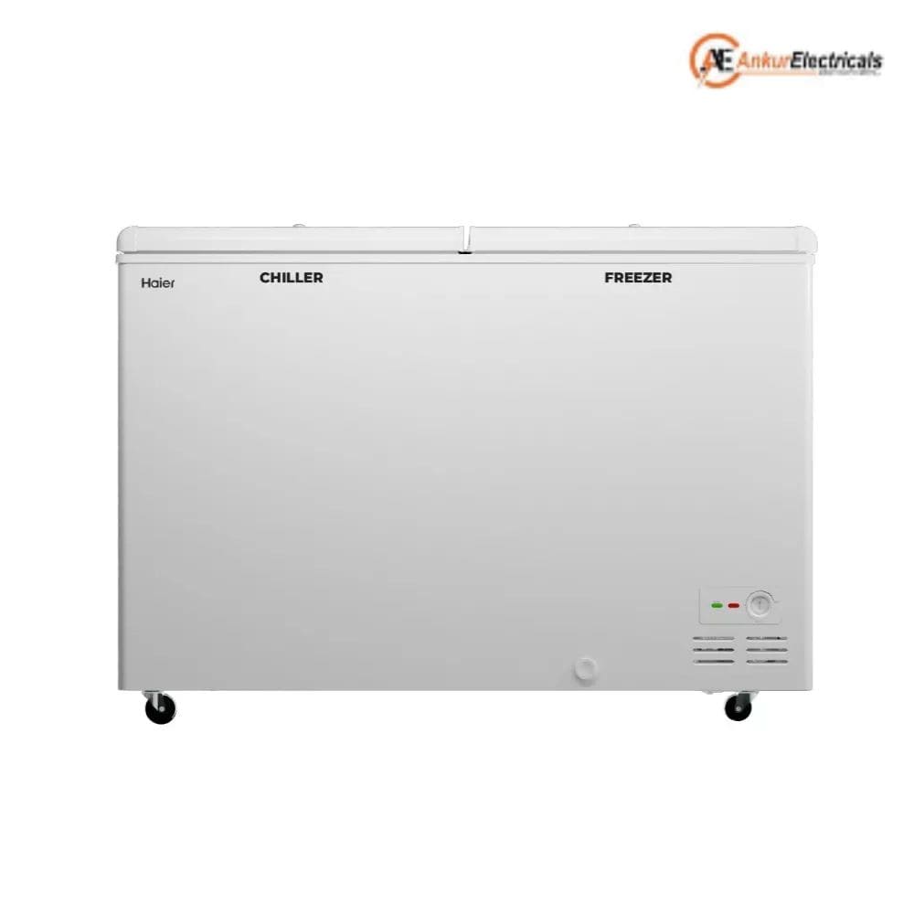 Haier HFC-550CPW, 550 Ltrs Double Door Hard Top Convertible Deep Freezer, White