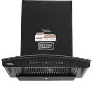 Hindware ZINNIA, 60 cm 1300 m3/hr Auto Clean Filterless Wall Mounted Chimney (Black)