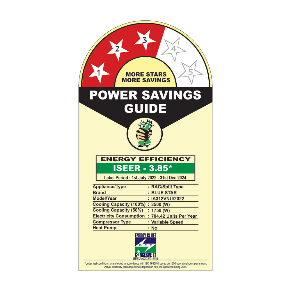 Blue Star 1.0 ton 3 star Inverter Split Air Conditioner (IA/IC312VNU)