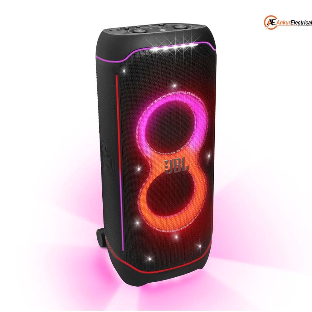 JBL Partybox Ultimate, Dynamic Lightshow with Dual Mic with Guitar Inputs Soundbar (JBLPARTYBOXULTIN, Black)