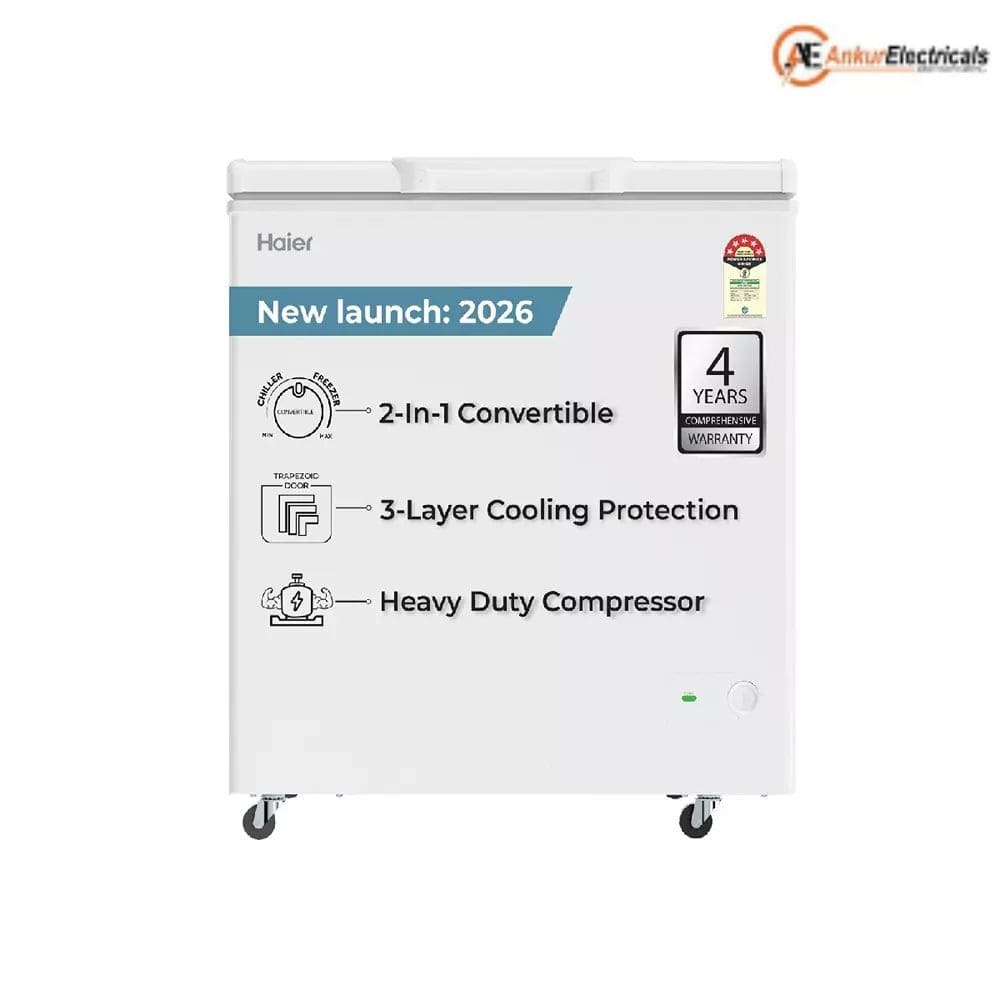 Haier HFC-300SPW5, 300 Ltrs 4 Star Single Door Hard Top Convertible Deep Freezer, White