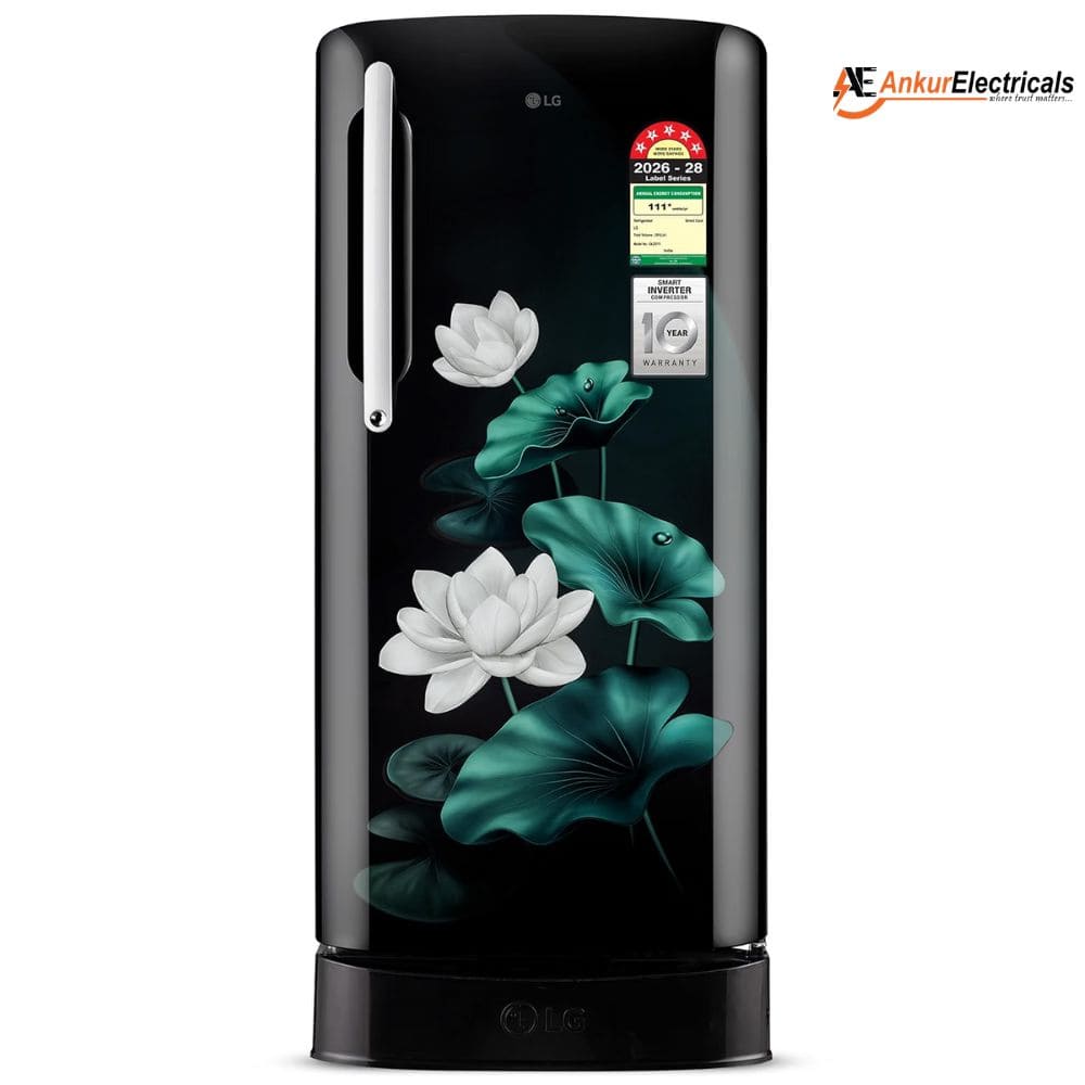 LG 201 Ltrs, 5 Star Smart Inverter Direct Cool Single Door Refrigerator (GLD2156ZHEL, Emerald Lotus)