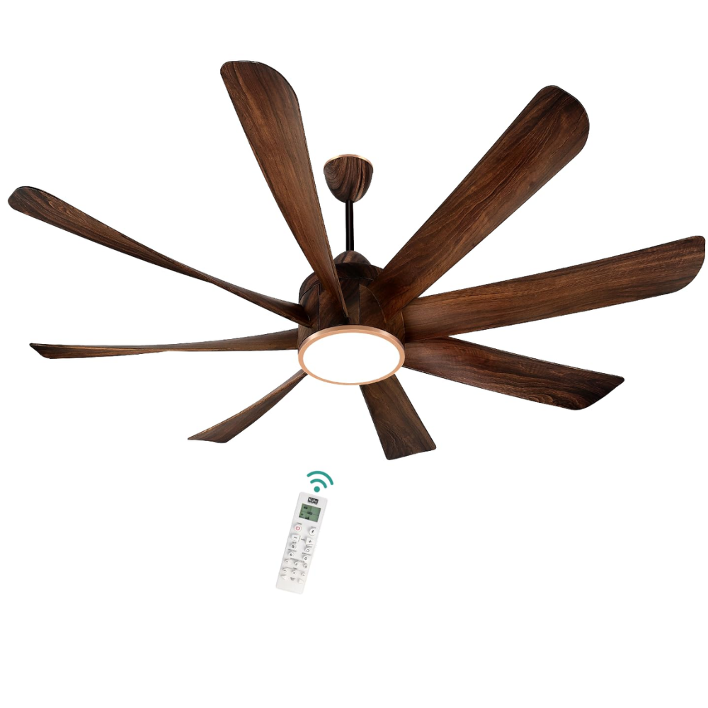 KUHL 1500mm 8 Blade 5 Star BLDC wood finished Ceiling Fan (Platin D8)