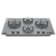 Sujata Hob, 4 Burner 60 cm Auto Ignition Stainless Steel Burner 1 Larg + 1 Medium + 1 small (Indium 4B60, Black)