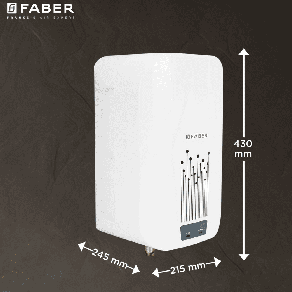 Faber 5 Ltrs Instant Wall Mounting Water Heater Geyser (FWG ZIPPY5.0, White)