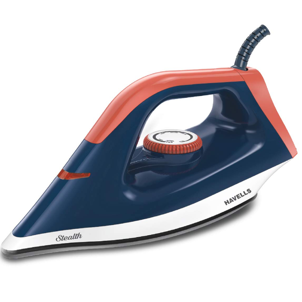 Havells ABS Stealth, 1000 Watts Dry Iron with American Heritage Non Stick Sole Plate (Blue)
