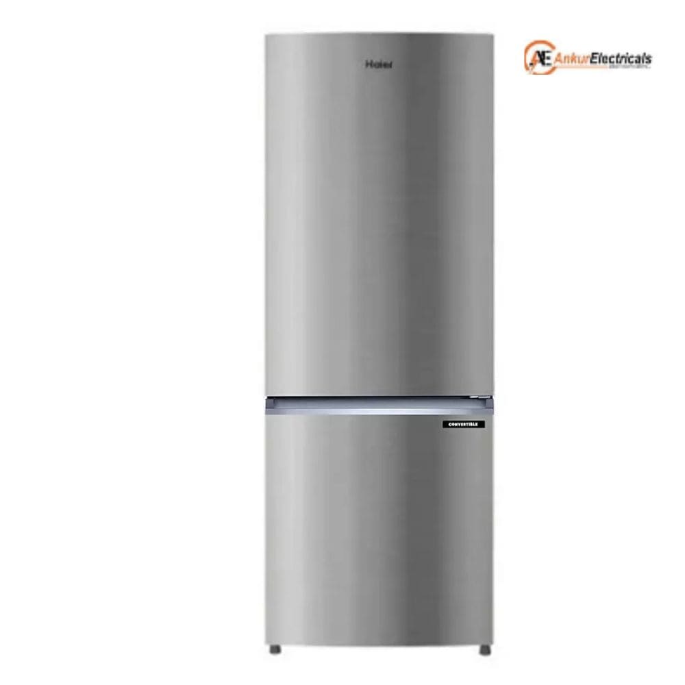 Haier 265 Ltrs, 2 Star Frost Free Double Door Bottom Mount Refrigerator (HRB 3152IBNSA P,Nickel Steel)