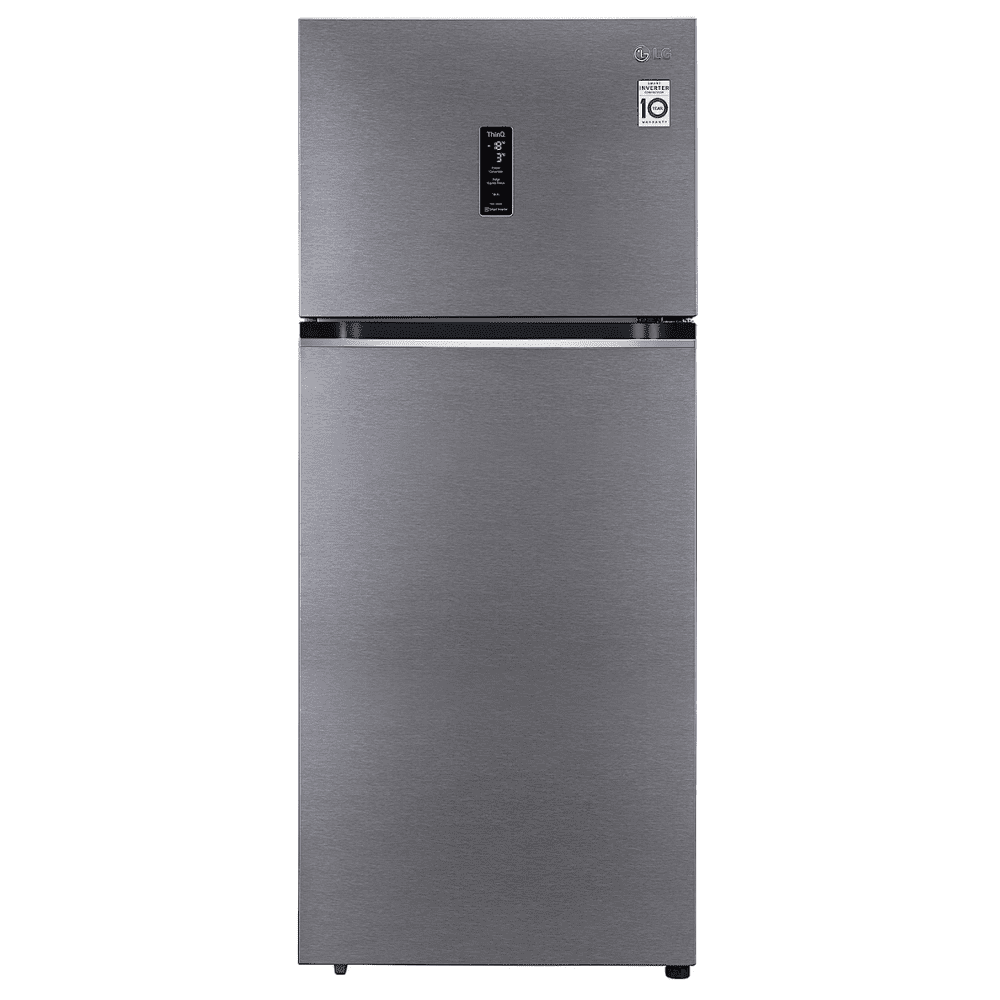 LG 408 Ltrs 3 Star Smart Wi-Fi Frost Free Double Door Refrigerator (GL-T412VDSX, Dazzle Steel)