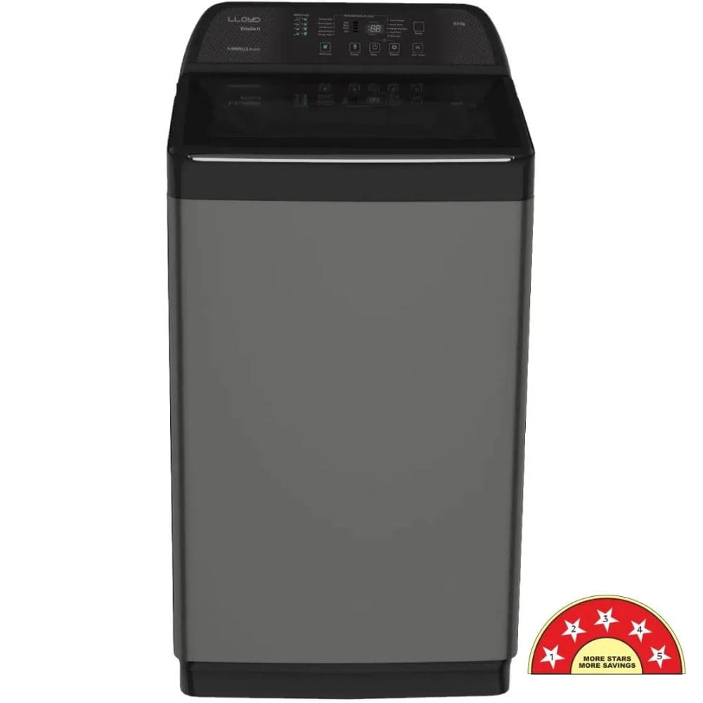 Lloyd 10 Kg 5 Star Fully-Automatic Top Load Washing machine (GLWT105EHPMB,Black)