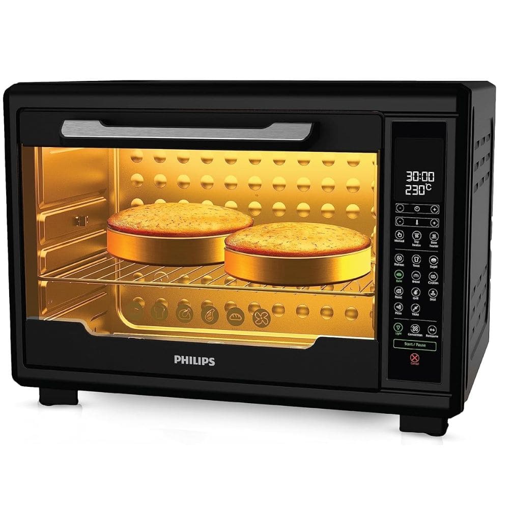 Philips 2000 Watts 55 Litres Digital Oven Toaster Grill, with Opti Temp Technology (HD6977/00, Black)