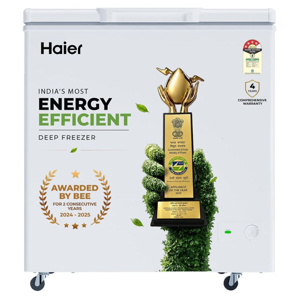 Haier HFC-230SPW4, 218 Ltrs 4 Star Single Door Hard Top Convertible Deep Freezer, White
