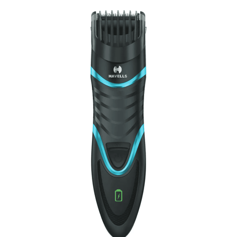 Havells BT9000, Digital & USB Quick Charge Titanium Coated Zoom Wheel Beard Trimmer (Black & Blue)