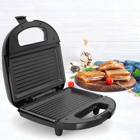 Glen 3024BGRILL, 750 Watts Electric Sandwich Maker, Grill and Toast with Non Stick Coating Plates (Black)