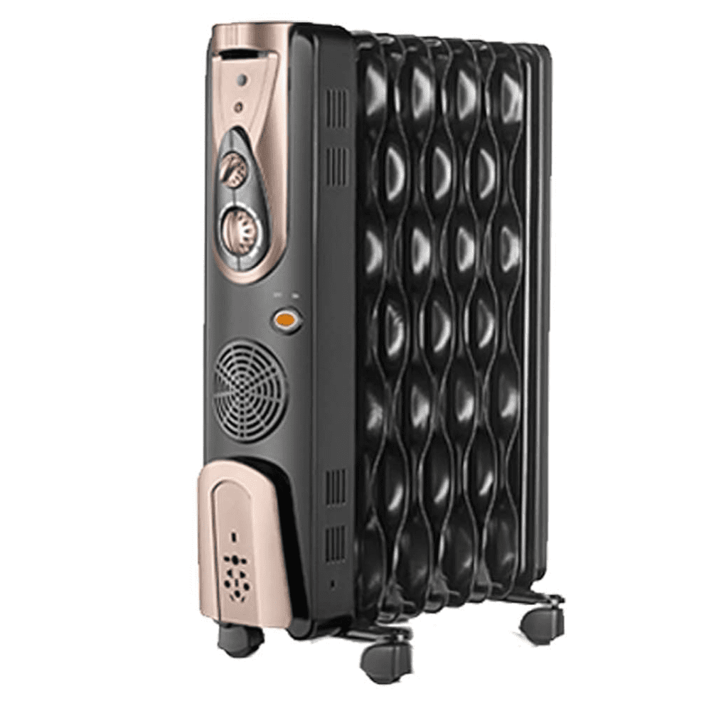 Orient 9 Wave Fins 2400 Watts Oil Filled Radiators Room Heater with PTC Fan (OFR9, Black)