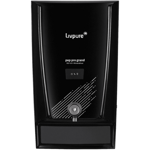 Livpure Pep Pro Grand, 7 Ltrs Storage Tank RO+UV+Mineraliser Wall Mountable Water Purifier, Black