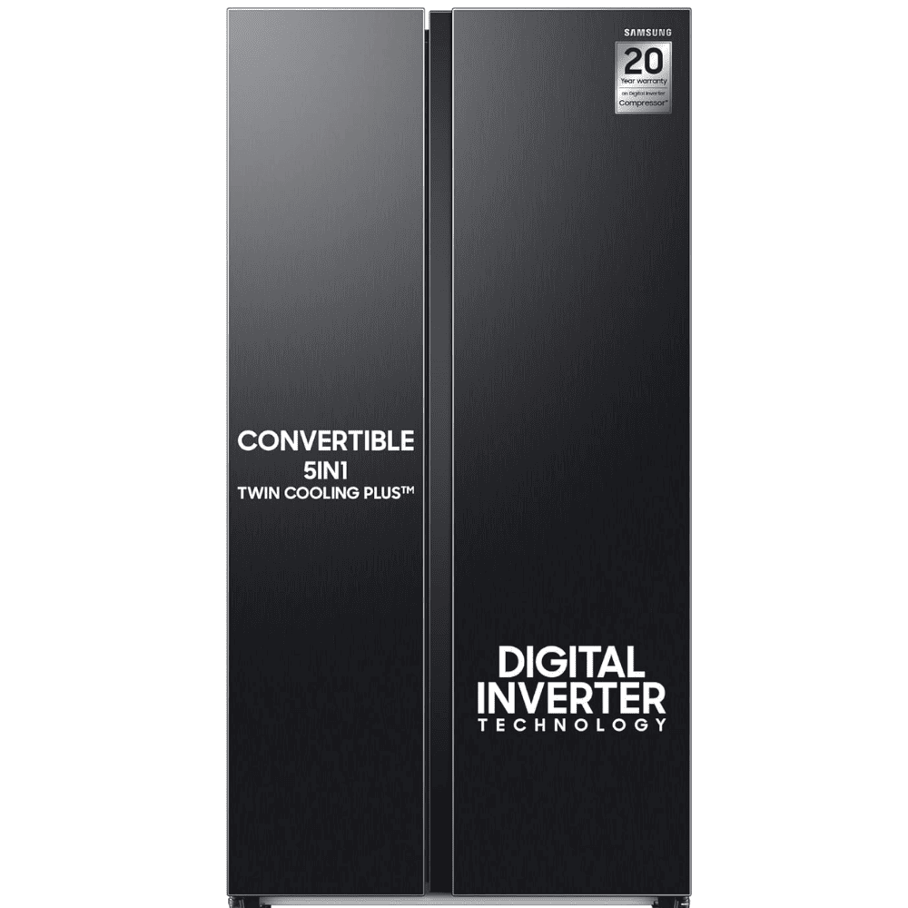 Samsung 644 Ltrs 3 Star, Inverter Frost Free, Side-by-Side Refrigerator (RS76CG8133B1)