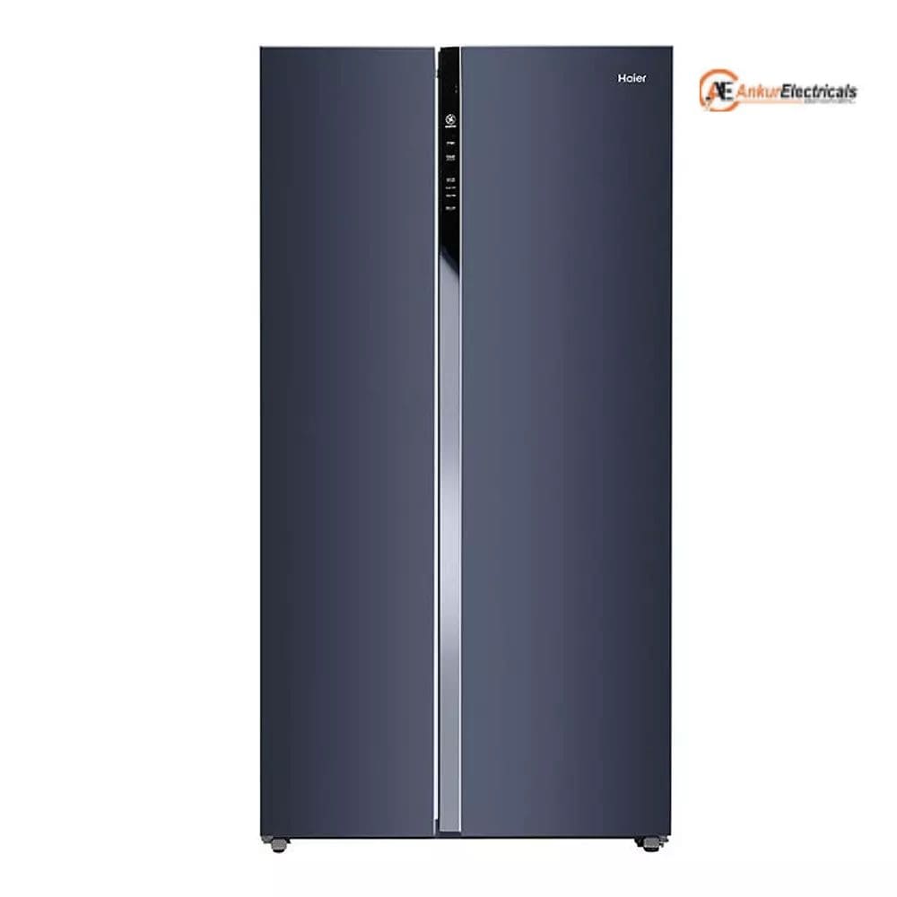 Haier 596 Ltrs, 3 Star Frost Free Dual Door Side by Side Refrigerator (HES 690GK, Graphite Black)