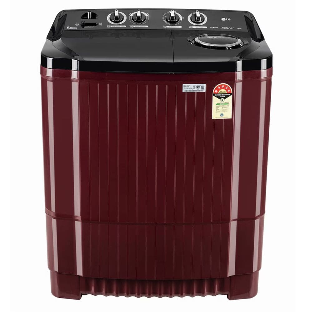 LG 11.5 Kg 5 Star Semi-Automatic Top Load Washing machine (P115ASDAZ, Maroon)