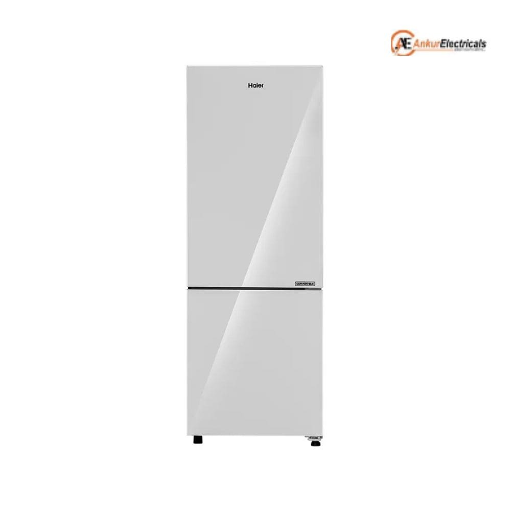 Haier 265 Ltrs, 2 Star Frost Free Double Door Bottom Mount Refrigerator (HRB 3152PMGA P, Glass mirror)