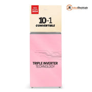 Haier 328 Ltrs, 3 Star Convertible 10 in 1 Triple Inverter Frost Free Double Door Refrigerator (HRF 3783CPG P, Cream Pink Glass)
