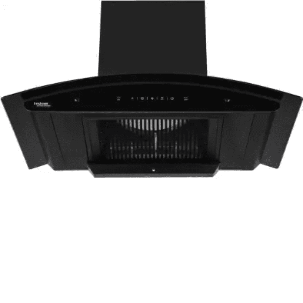 Hindware ALDINA, 90 Cm 1200 m3/hr Auto Clean Wall Mounted Chimney, Hoods Series with Filterless Technology (Black)