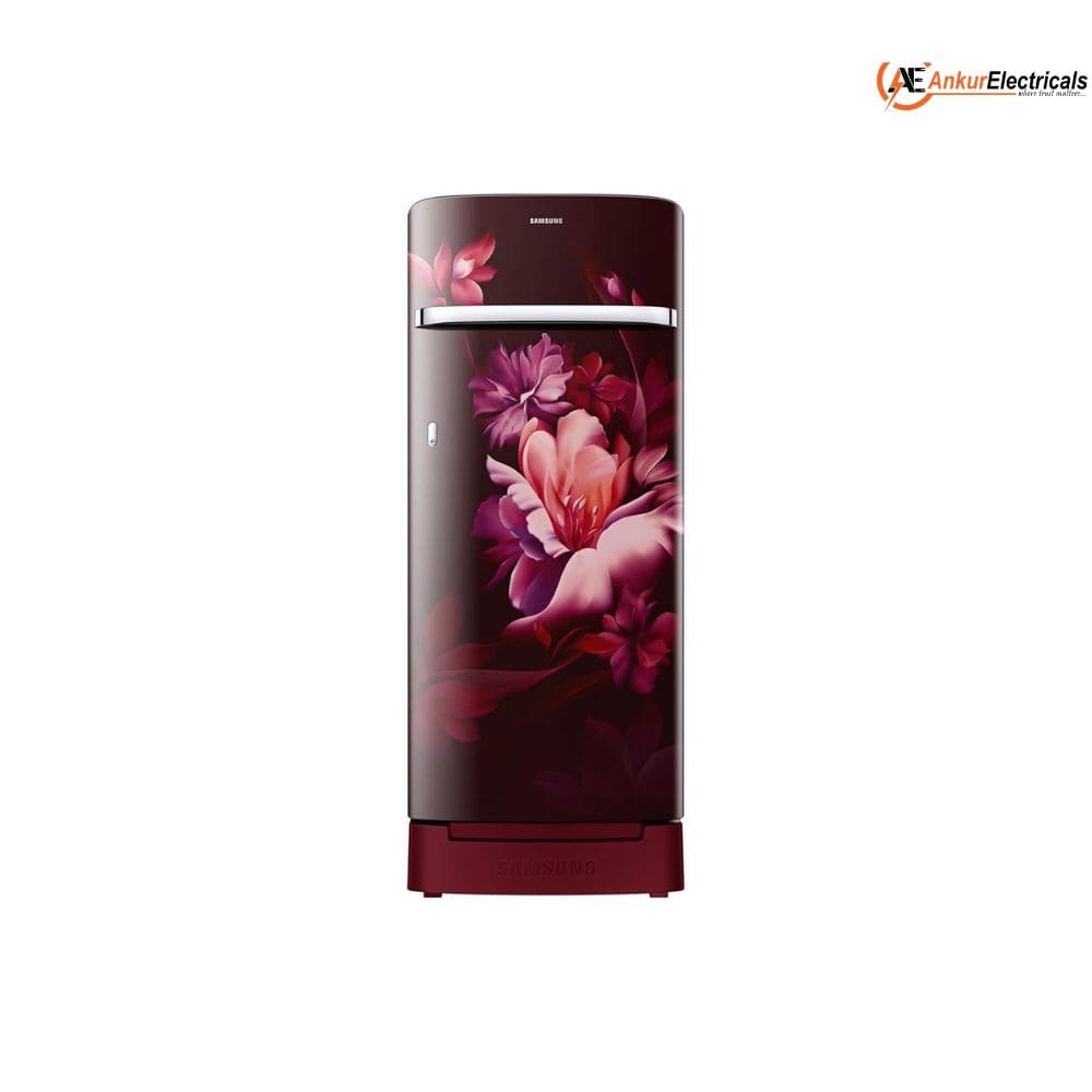 Samsung 215 Ltrs, 5 Star Digital Inverter, Direct Cool Single Door Refrigerator (RR23H2H35RZ/HLtrs, Midnight Blossom Red)