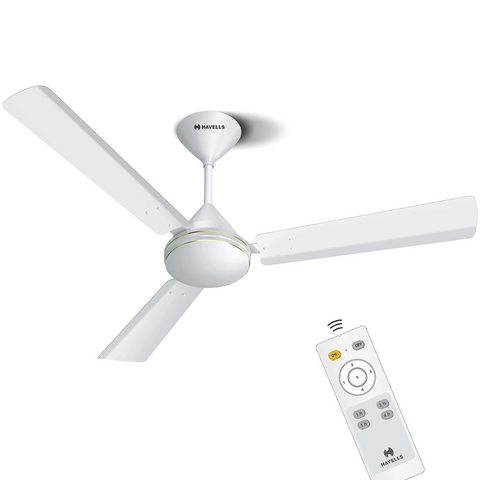 Havells Efficiencia Prime, 1200mm 3 Blade BLDC Ceiling Fan, High Speed, Energy Efficient with Remote control (White)