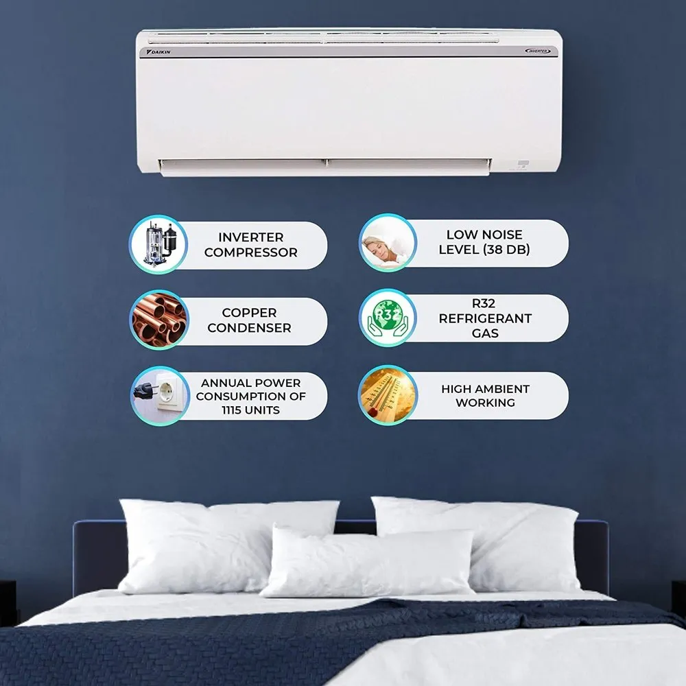 Daikin 1.8 ton 3 star Inverter Split Air Conditioner (FTKL60UV16U)