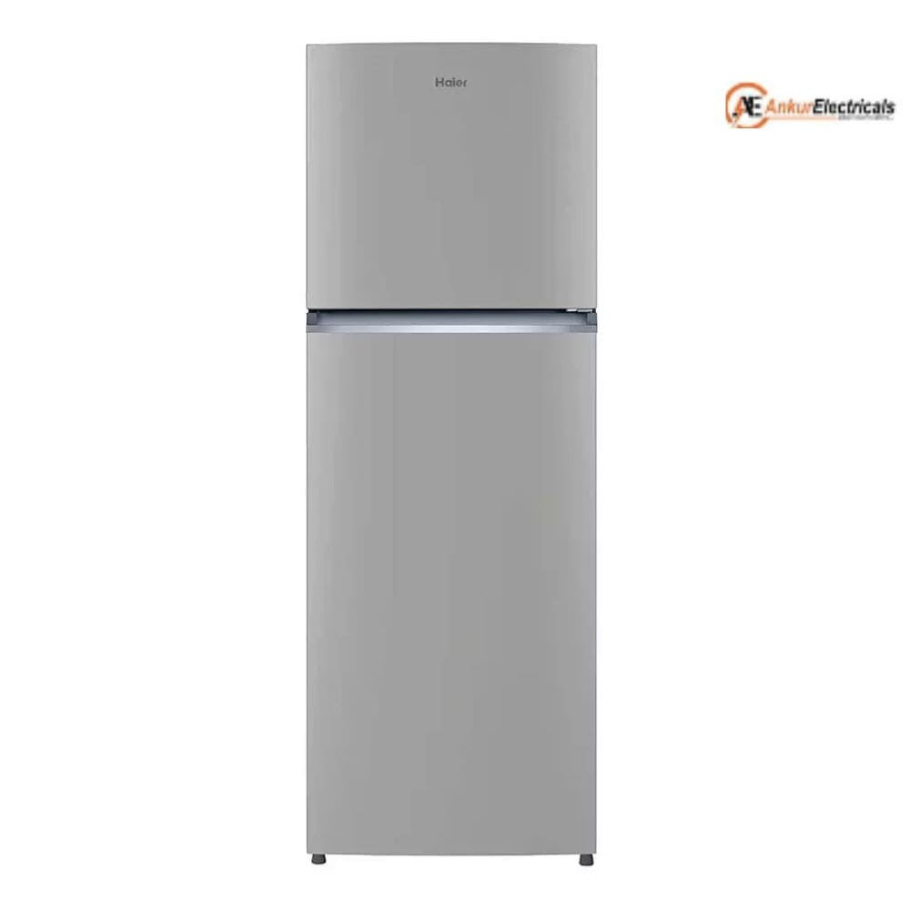 Haier 240 Ltrs, 2 Star Frost Free Double Door Refrigerator (HRF 2902IEBSA P, Brushline Silver)