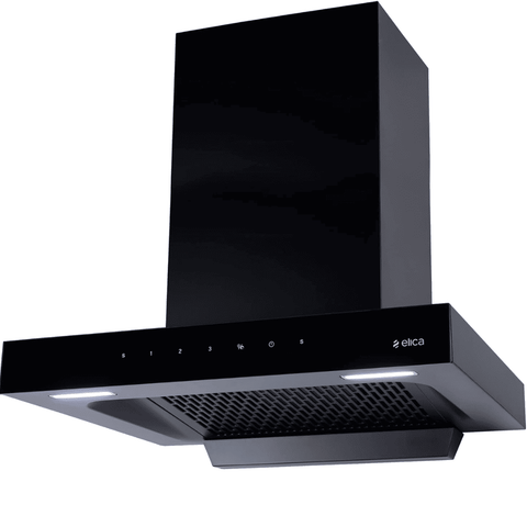 Elica SPT HAC 600 MS NERO (1310), 60 cm 1310 m3/hr Auto Clean Vertical Glass Kitchen Chimney, Auto Sense filterless Technology (Black)