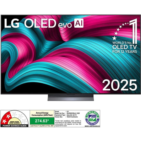 LG OLED65C56LA, 65 Inches, 4K Ultra HD OLED TV, Black