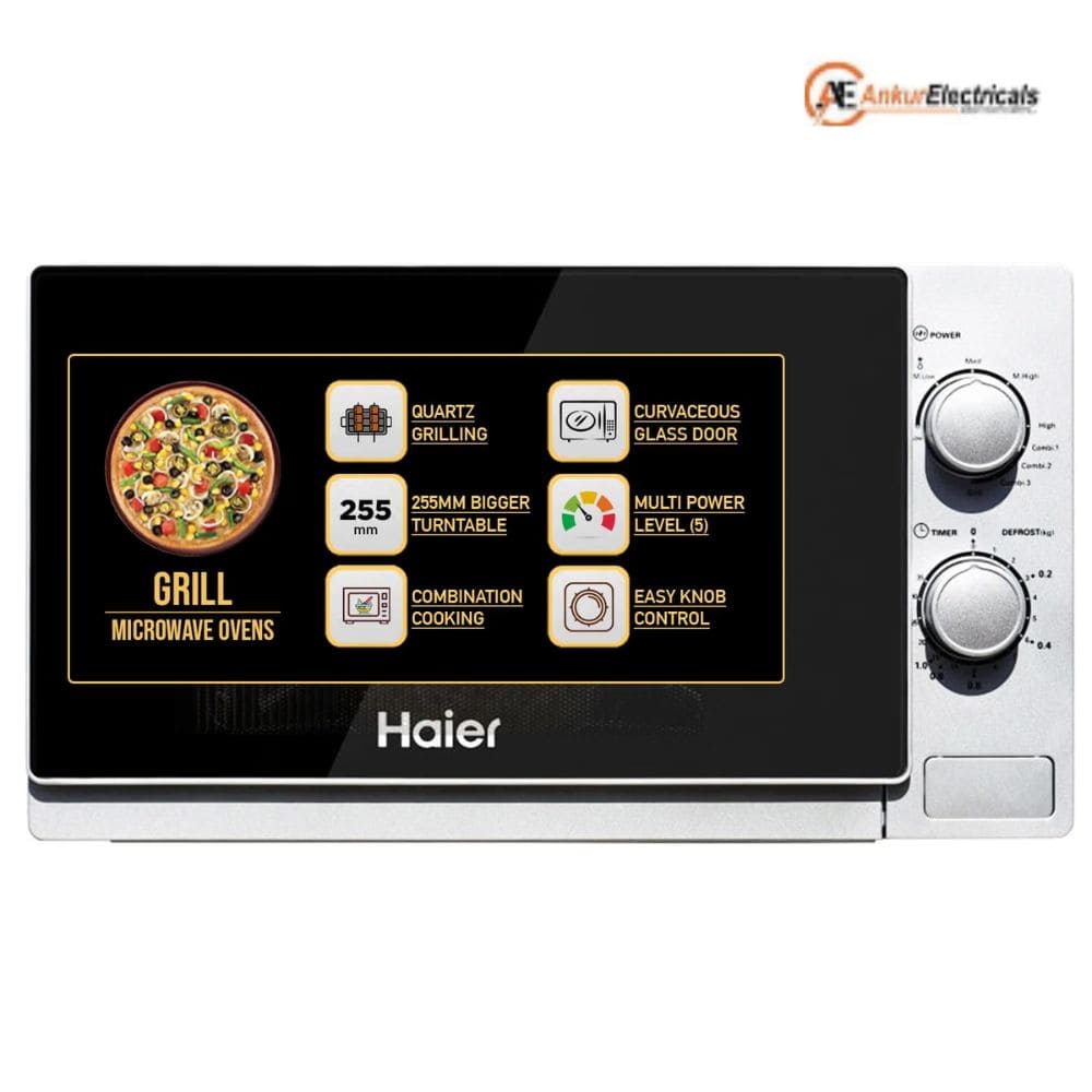Haier 20 Ltrs Grill Microwave Oven (HIL2002GSPB,Black)