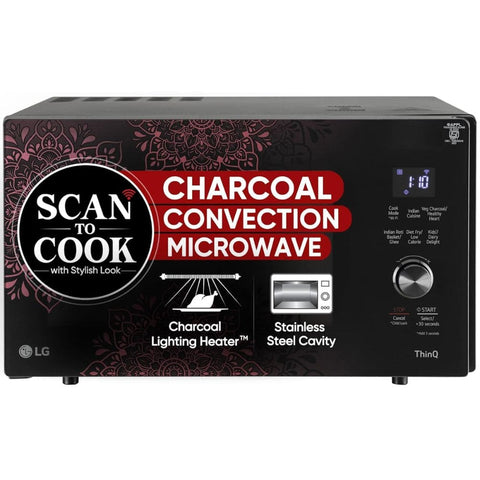 LG 28 Ltrs Stainless Steel Wi-Fi Enabled Charcoal Convection Microwave Oven (MJEN286VIW,Black)