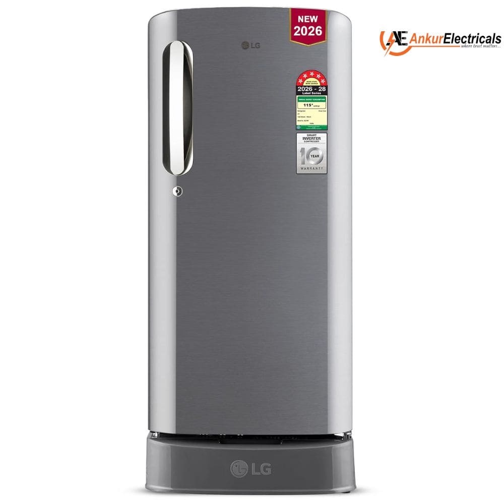 LG 185 Ltrs, 5 Star Smart Inverter Direct Cool Single Door Refrigerator (GLD1956ZAPZ, Shiny Steel)