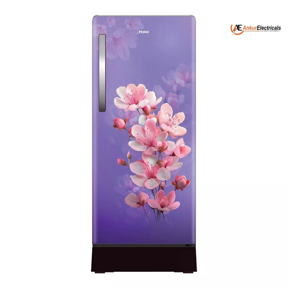 Haier 190 Ltrs, 2 Star Direct Cool Single Door Refrigerator with Base Drawer 2 Star Purple Sienna (Cherry Blossom), HRD 2112PPSA N