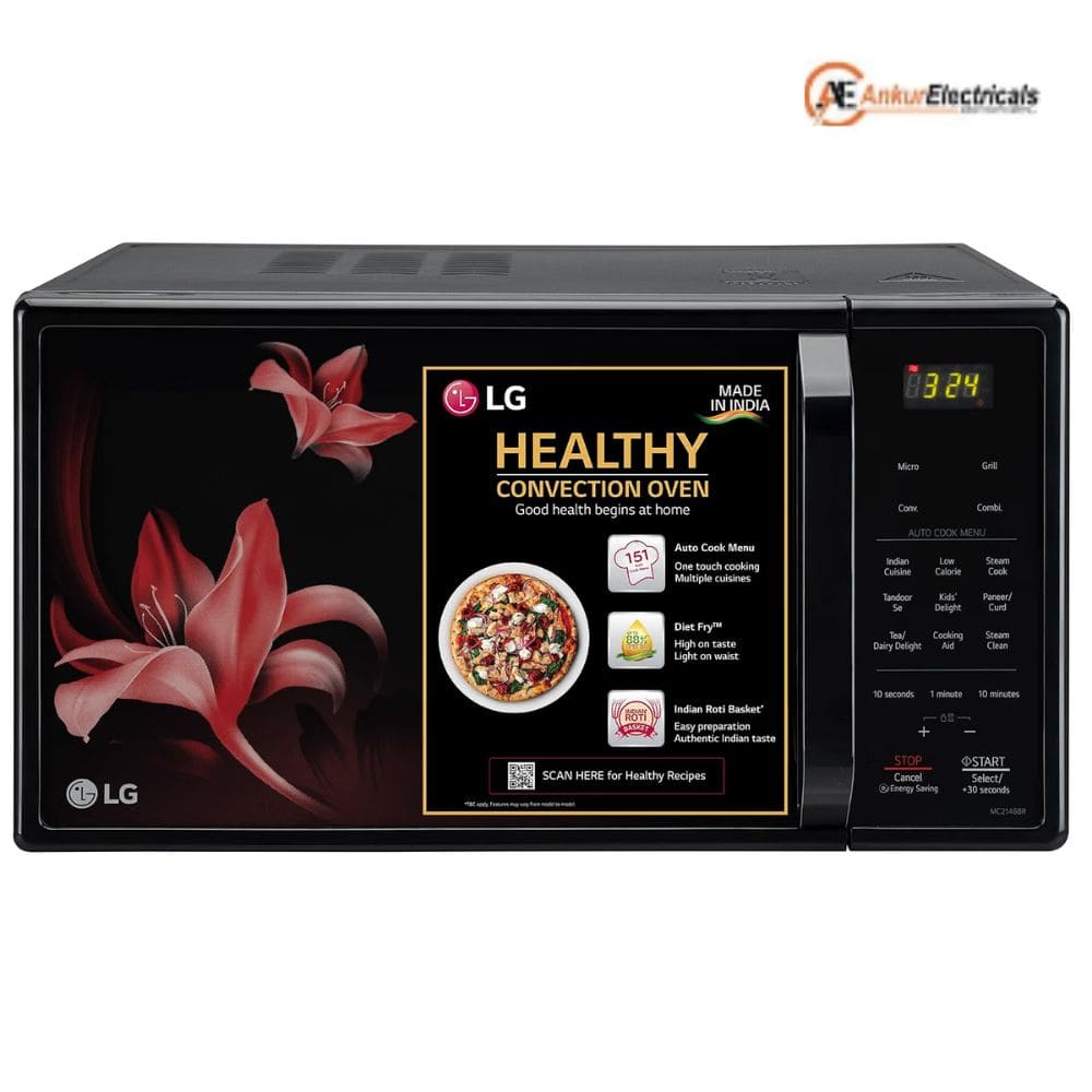 LG 21 Ltrs Stainless Steel Cavity Convection Microwave Oven (MC2146BR,Glossy Black)